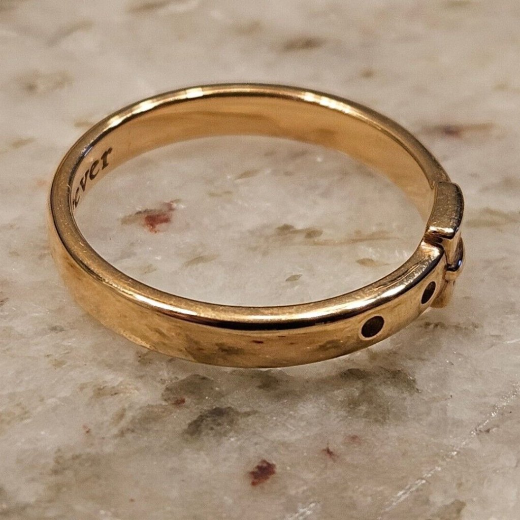 New Monica Rich Kosann Forever Buckle Belt Poesy Stackable 18k Rose Gold Ring 5 — image 2 of 8